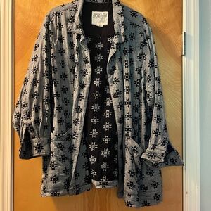 Ace & Jig Gray and Black Star Patterned Jacket in 2x